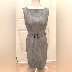 Banana Republic Black Sleeveless Tweed Sheath Dress size 6